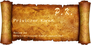 Priviczer Kanut névjegykártya
